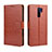 Leather Case Stands Flip Cover Holder BY5 for Xiaomi Redmi 9 Prime India Brown