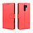 Leather Case Stands Flip Cover Holder BY5 for Xiaomi Redmi 9 Prime India Red