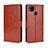 Leather Case Stands Flip Cover Holder BY5 for Xiaomi Redmi 9C Brown