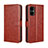 Leather Case Stands Flip Cover Holder BY5 for Xiaomi Redmi Note 11R 5G Brown