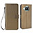 Leather Case Stands Flip Cover Holder BY6 for Xiaomi Mi 10i 5G Brown
