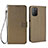 Leather Case Stands Flip Cover Holder BY6 for Xiaomi Poco M3 Brown