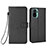 Leather Case Stands Flip Cover Holder BY6 for Xiaomi Poco M5S Black