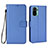 Leather Case Stands Flip Cover Holder BY6 for Xiaomi Poco M5S Blue
