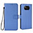 Leather Case Stands Flip Cover Holder BY6 for Xiaomi Poco X3 Blue