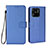 Leather Case Stands Flip Cover Holder BY6 for Xiaomi Redmi 10C 4G Blue