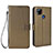 Leather Case Stands Flip Cover Holder BY6 for Xiaomi Redmi 9C Brown