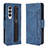 Leather Case Stands Flip Cover Holder BY9 for Samsung Galaxy Z Fold4 5G Blue