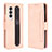 Leather Case Stands Flip Cover Holder BY9 for Samsung Galaxy Z Fold4 5G Pink