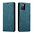 Leather Case Stands Flip Cover Holder C01S for Samsung Galaxy A02s Blue