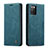 Leather Case Stands Flip Cover Holder C01S for Samsung Galaxy A03s Blue
