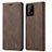 Leather Case Stands Flip Cover Holder C01S for Samsung Galaxy A32 4G Brown