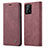 Leather Case Stands Flip Cover Holder C01S for Samsung Galaxy A32 4G Red Wine