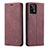 Leather Case Stands Flip Cover Holder C01S for Samsung Galaxy A33 5G Red Wine