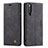 Leather Case Stands Flip Cover Holder C01S for Samsung Galaxy A70 Black