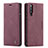 Leather Case Stands Flip Cover Holder C01S for Samsung Galaxy A70 Red Wine