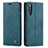 Leather Case Stands Flip Cover Holder C01S for Samsung Galaxy A70S Blue