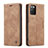 Leather Case Stands Flip Cover Holder C01S for Samsung Galaxy F02S SM-E025F Brown