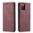 Leather Case Stands Flip Cover Holder C01S for Samsung Galaxy F02S SM-E025F Red Wine