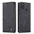 Leather Case Stands Flip Cover Holder C01S for Samsung Galaxy M21 Black