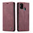 Leather Case Stands Flip Cover Holder C01S for Samsung Galaxy M31 Prime Edition Red Wine