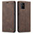 Leather Case Stands Flip Cover Holder C01S for Samsung Galaxy M40S Brown