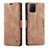 Leather Case Stands Flip Cover Holder C01S for Samsung Galaxy Note 10 Lite Light Brown