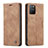 Leather Case Stands Flip Cover Holder C01S for Samsung Galaxy S10 Lite Light Brown