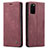 Leather Case Stands Flip Cover Holder C01S for Samsung Galaxy S20 5G Red Wine