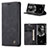 Leather Case Stands Flip Cover Holder C01S for Samsung Galaxy S20 Black