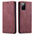 Leather Case Stands Flip Cover Holder C01S for Samsung Galaxy S20 FE 5G Red Wine