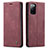 Leather Case Stands Flip Cover Holder C01S for Samsung Galaxy S20 Lite 5G Red Wine