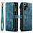 Leather Case Stands Flip Cover Holder C01S for Samsung Galaxy S21 Ultra 5G Blue
