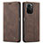 Leather Case Stands Flip Cover Holder C01S for Xiaomi Mi 11X Pro 5G Brown