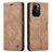 Leather Case Stands Flip Cover Holder C01S for Xiaomi Mi 11X Pro 5G Light Brown