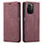 Leather Case Stands Flip Cover Holder C01S for Xiaomi Mi 11X Pro 5G Red Wine