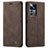 Leather Case Stands Flip Cover Holder C01S for Xiaomi Mi 12T 5G Brown