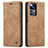 Leather Case Stands Flip Cover Holder C01S for Xiaomi Mi 12T 5G Light Brown