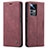 Leather Case Stands Flip Cover Holder C01S for Xiaomi Mi 12T Pro 5G Red Wine