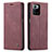 Leather Case Stands Flip Cover Holder C01S for Xiaomi Poco X3 GT 5G Red Wine