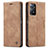 Leather Case Stands Flip Cover Holder C01S for Xiaomi Redmi Note 11 Pro 4G Light Brown