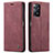 Leather Case Stands Flip Cover Holder C01S for Xiaomi Redmi Note 11 Pro 4G Red Wine