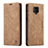 Leather Case Stands Flip Cover Holder C01S for Xiaomi Redmi Note 9 Pro Light Brown