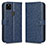 Leather Case Stands Flip Cover Holder C01X for Google Pixel 5 XL 5G Blue