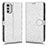 Leather Case Stands Flip Cover Holder C01X for Motorola Moto E32 Silver