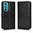 Leather Case Stands Flip Cover Holder C01X for Motorola Moto Edge 30 5G Black