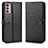 Leather Case Stands Flip Cover Holder C01X for Motorola Moto G42 Black