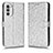 Leather Case Stands Flip Cover Holder C01X for Motorola Moto G52j 5G Silver