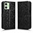 Leather Case Stands Flip Cover Holder C01X for Motorola Moto G54 5G Black