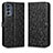 Leather Case Stands Flip Cover Holder C01X for Motorola Moto G62 5G Black